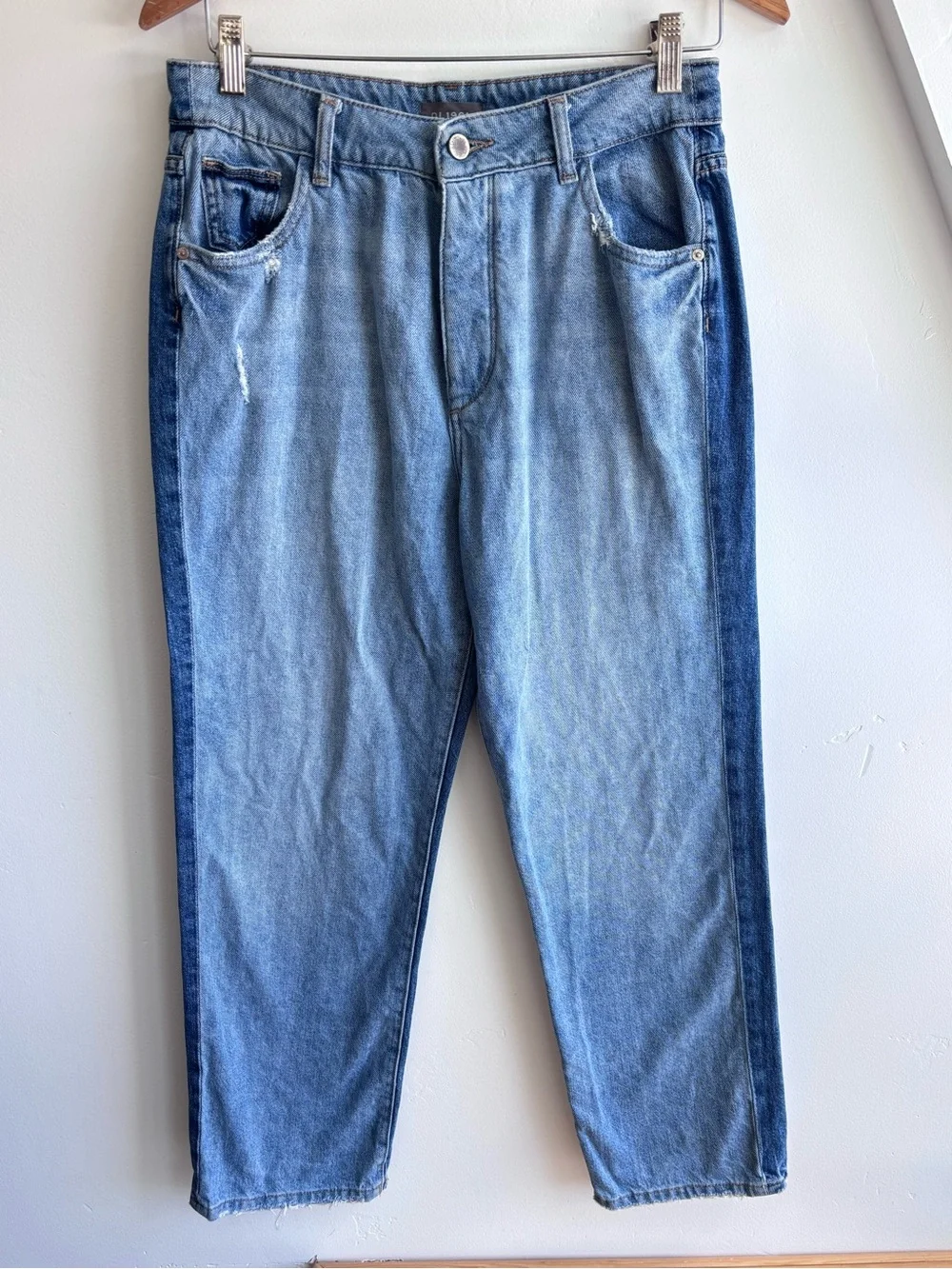 DL1961 Jerry High Rise Vintage Straight Denim Jeans tuxedo stripe button fly 28